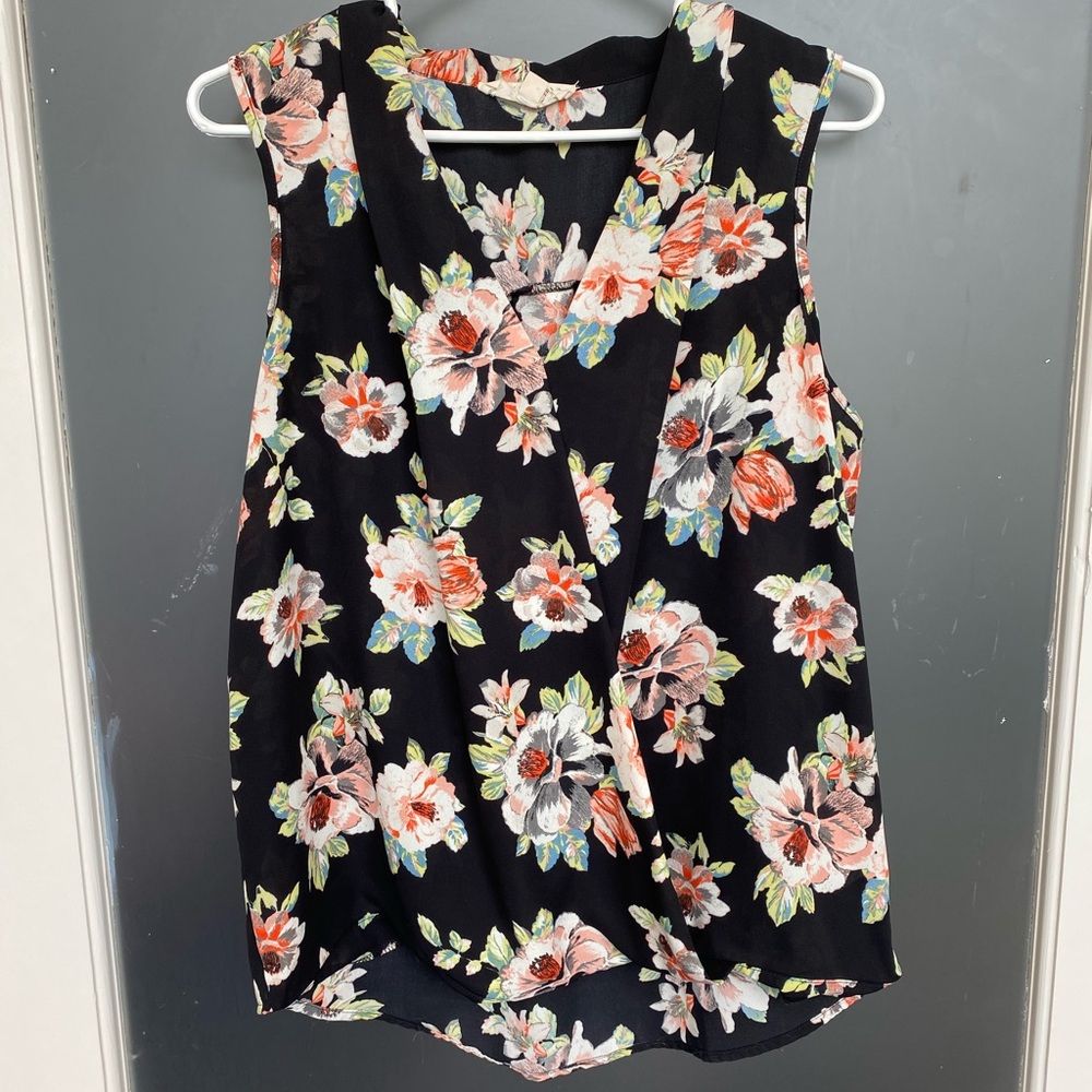 Floral faux wrap top